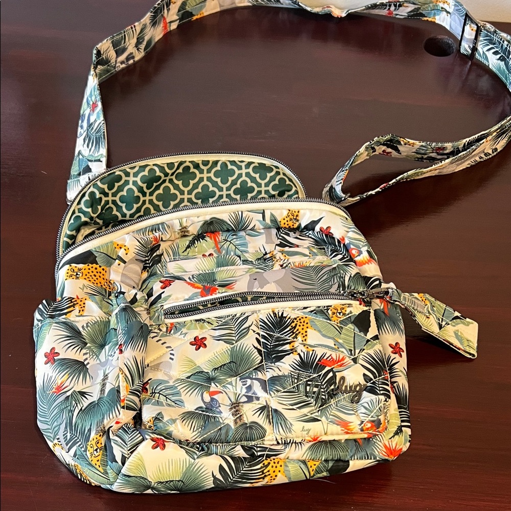 Lug alpine tropical print crossbody bag jungle